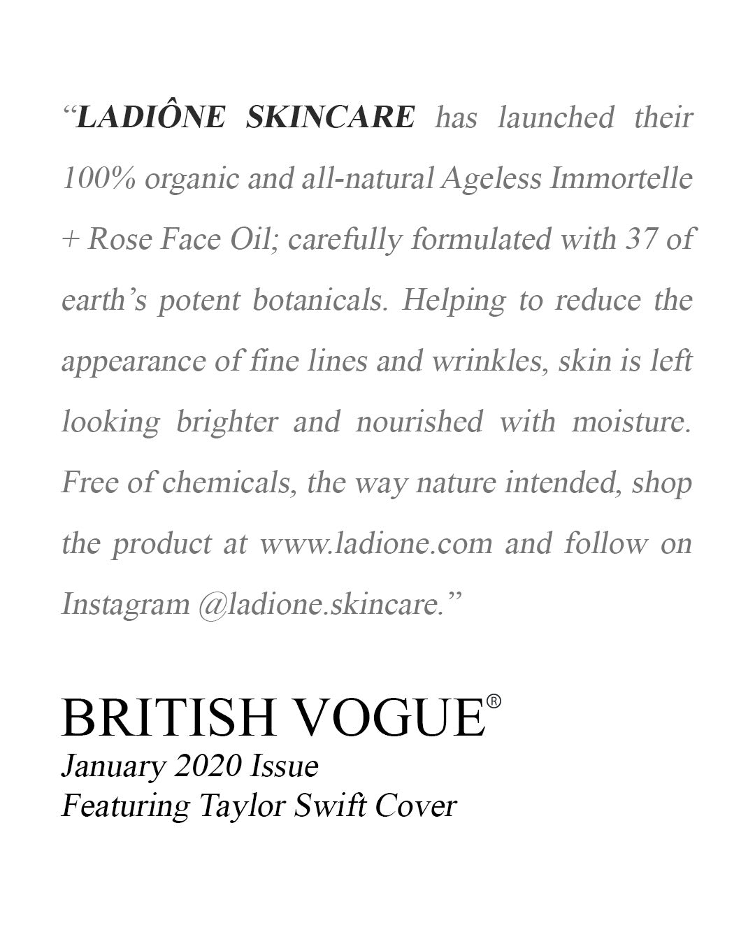Ageless Rose Immortelle Face Oil - Anti-Aging Natural Face Serum | LADIÔNE™