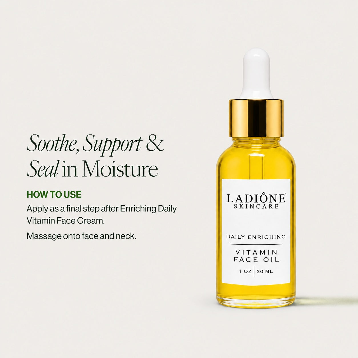 Daily Enriching Vitamin Face Oil - USDA Organic Anti-Aging Serum for All Skin Types